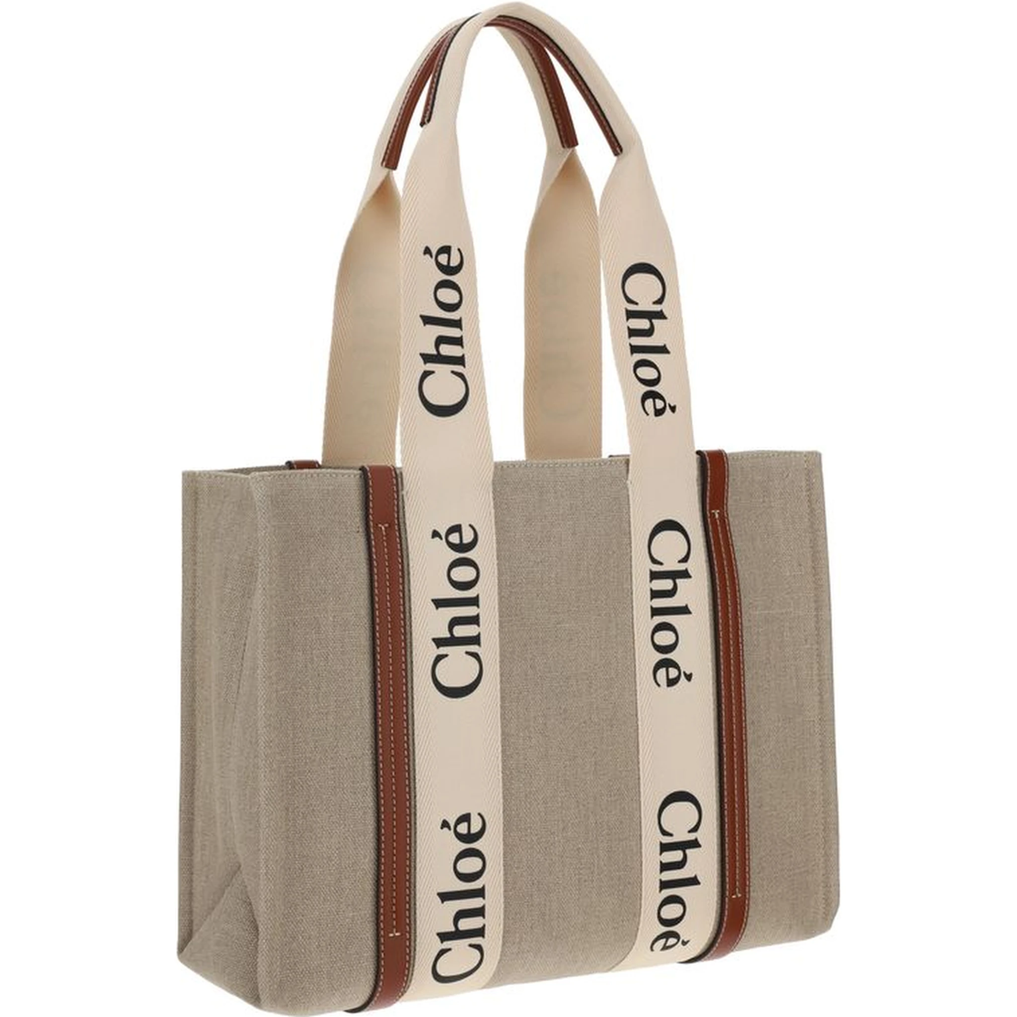 Beige Linen Handbag