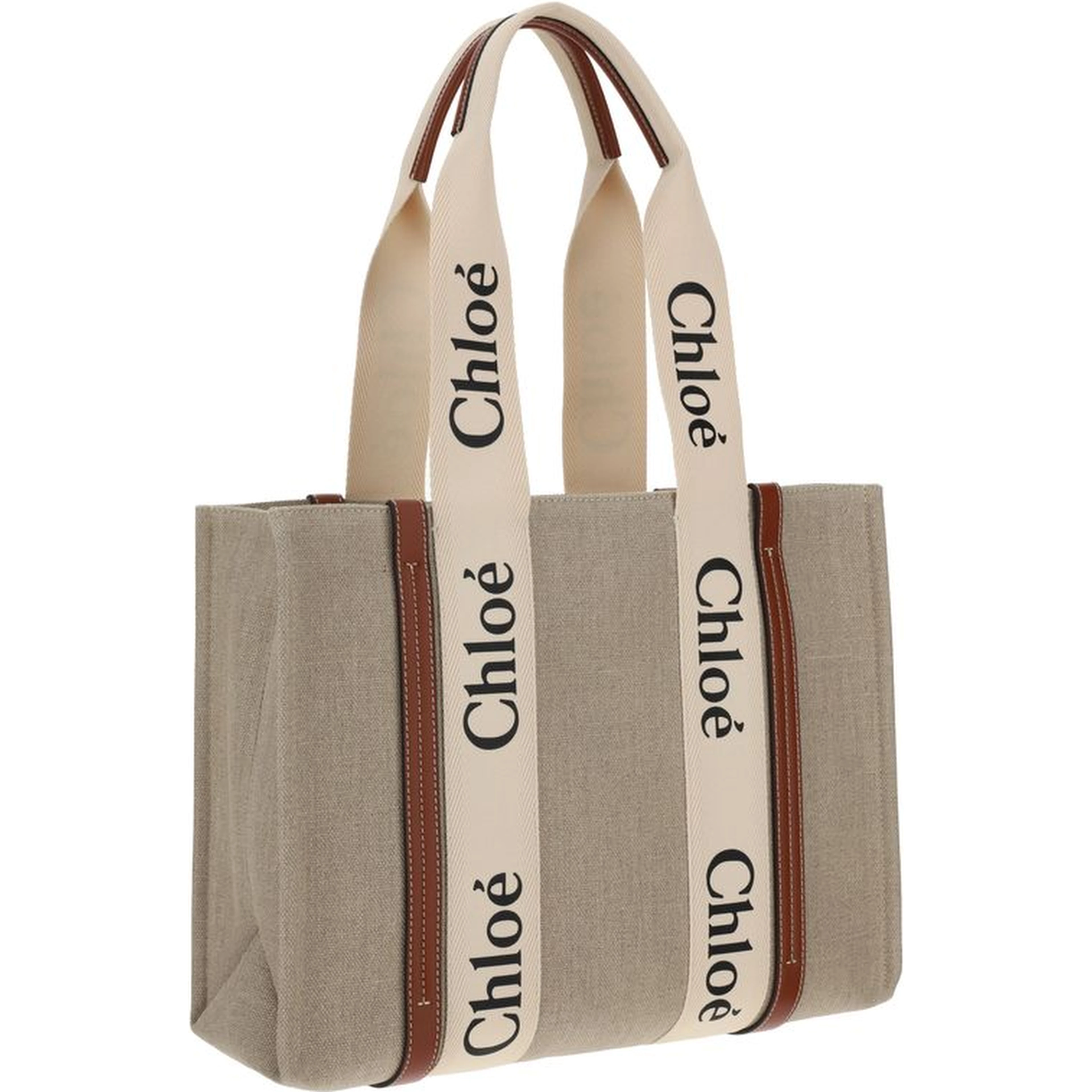 Beige Linen Handbag