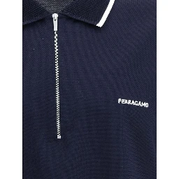 Blue Cotton Polo Shirt