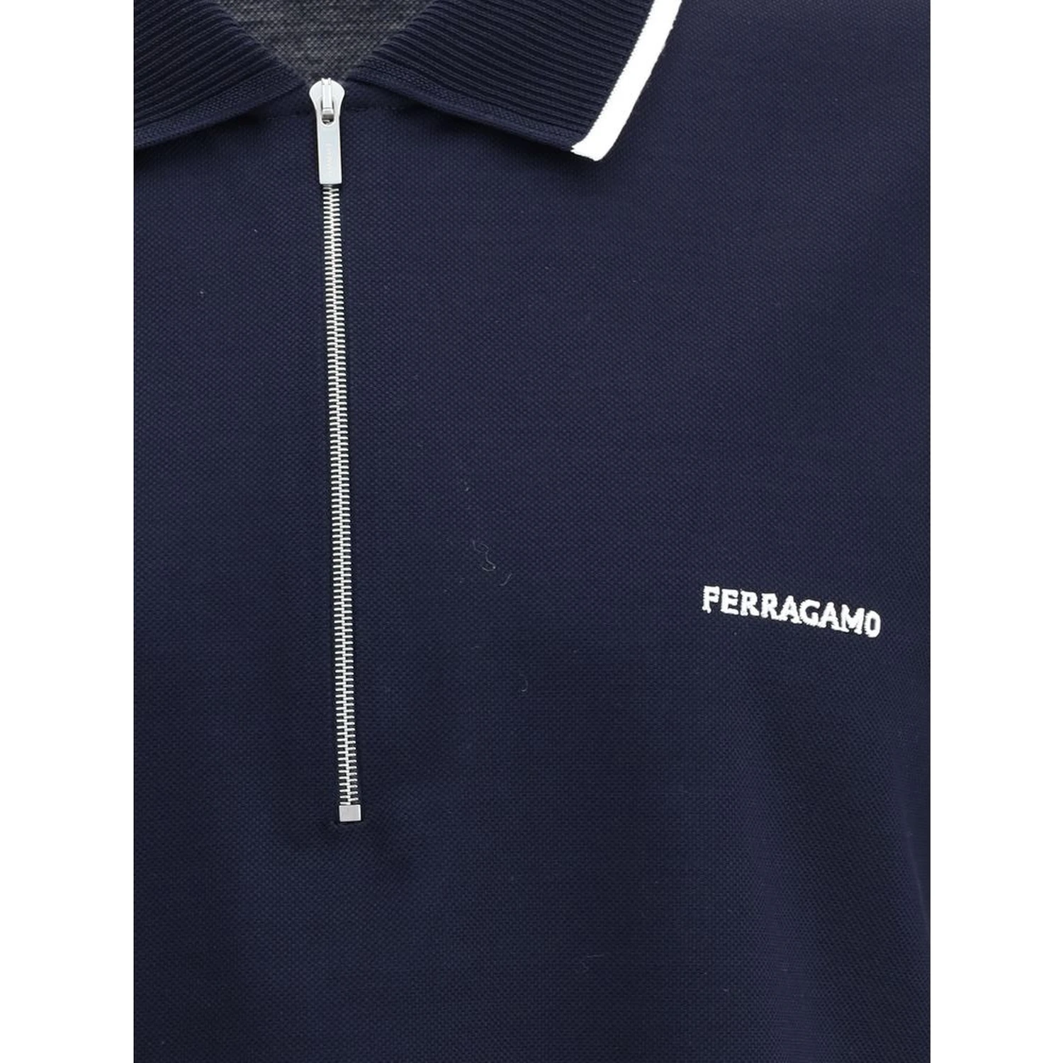 Blue Cotton Polo Shirt