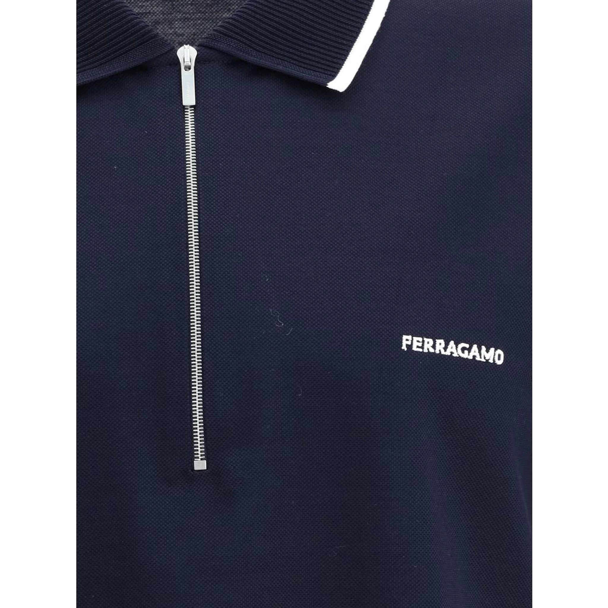 Blue Cotton Polo Shirt