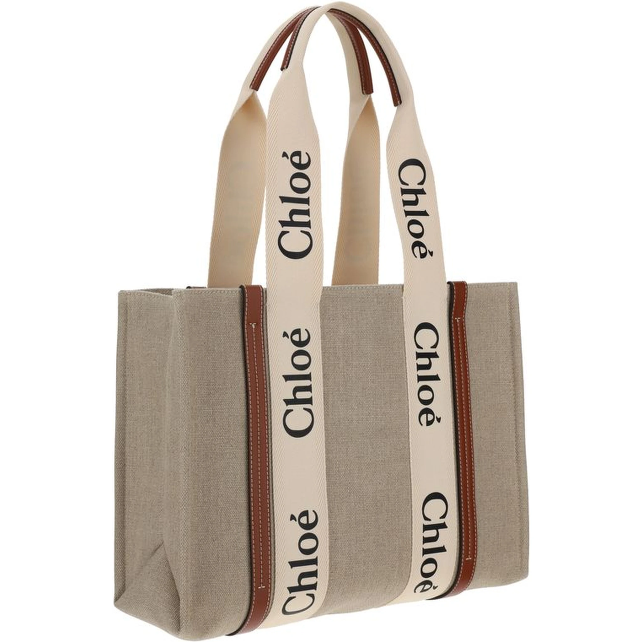 Beige Linen Handbag