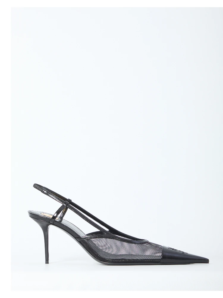 Renée mesh slingback pumps