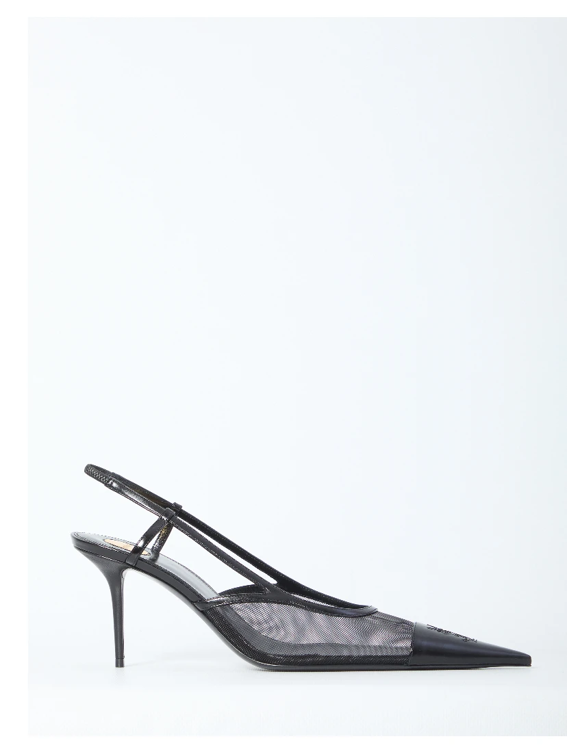 Renée mesh slingback pumps