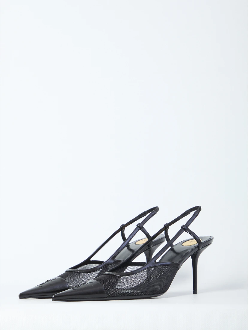 Renée mesh slingback pumps