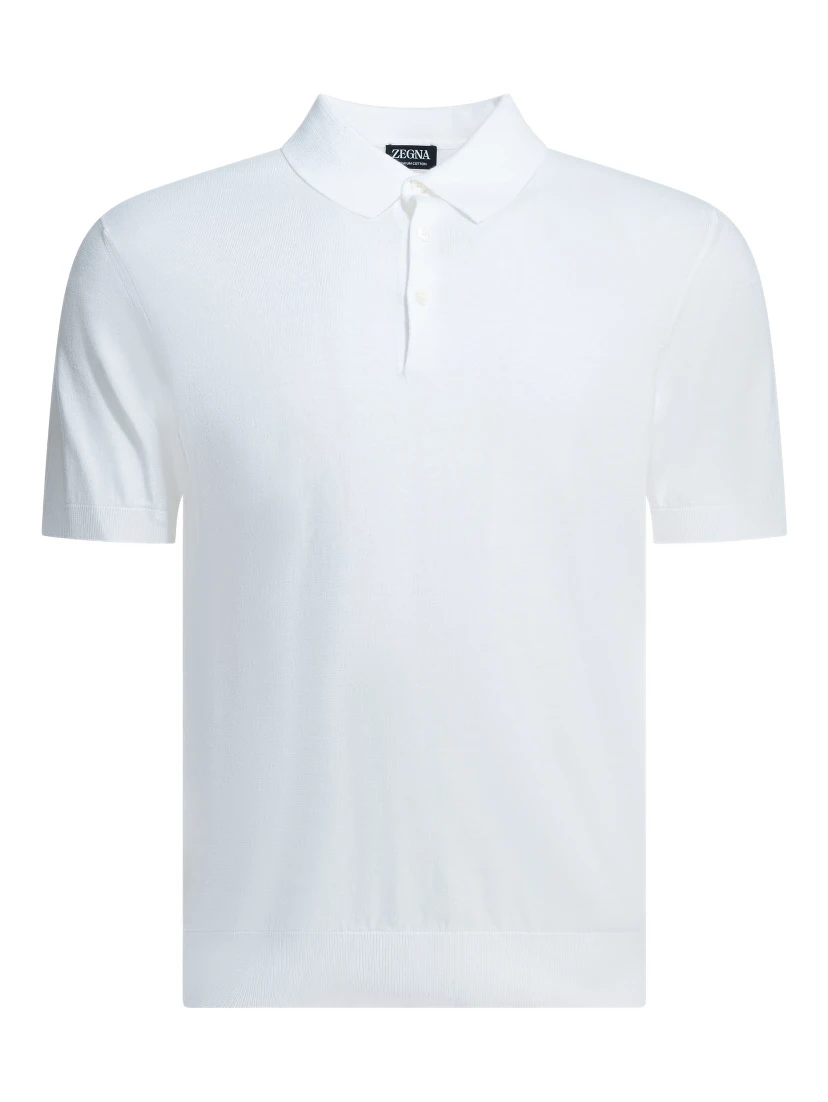 Cotton polo shirt with short sleeves