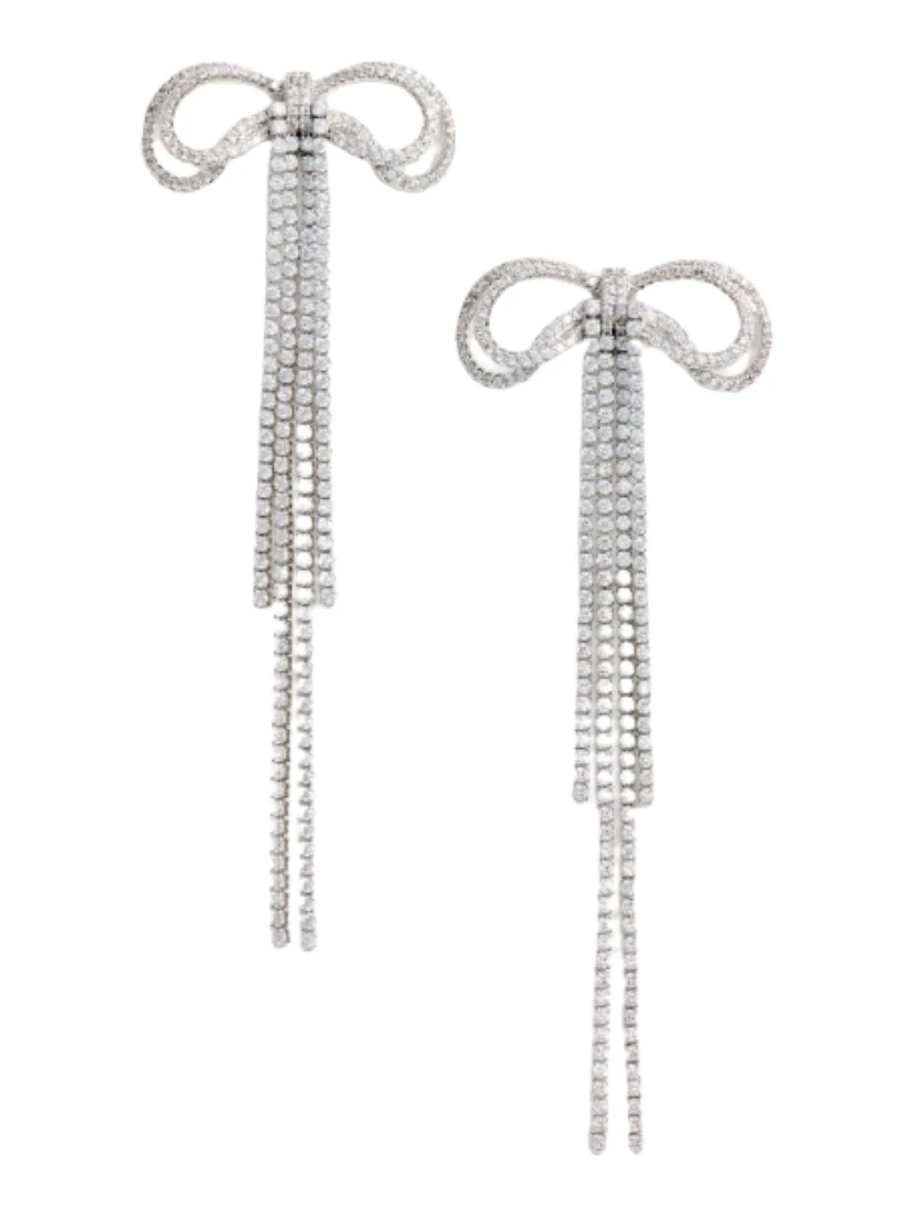 DOUBLE CRYSTAL BOW EARRINGS