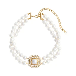 GOLD CRYSTAL PEARL CHOKER