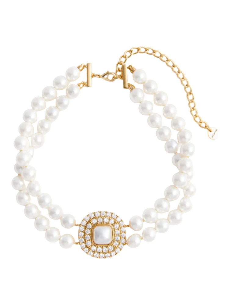 GOLD CRYSTAL PEARL CHOKER