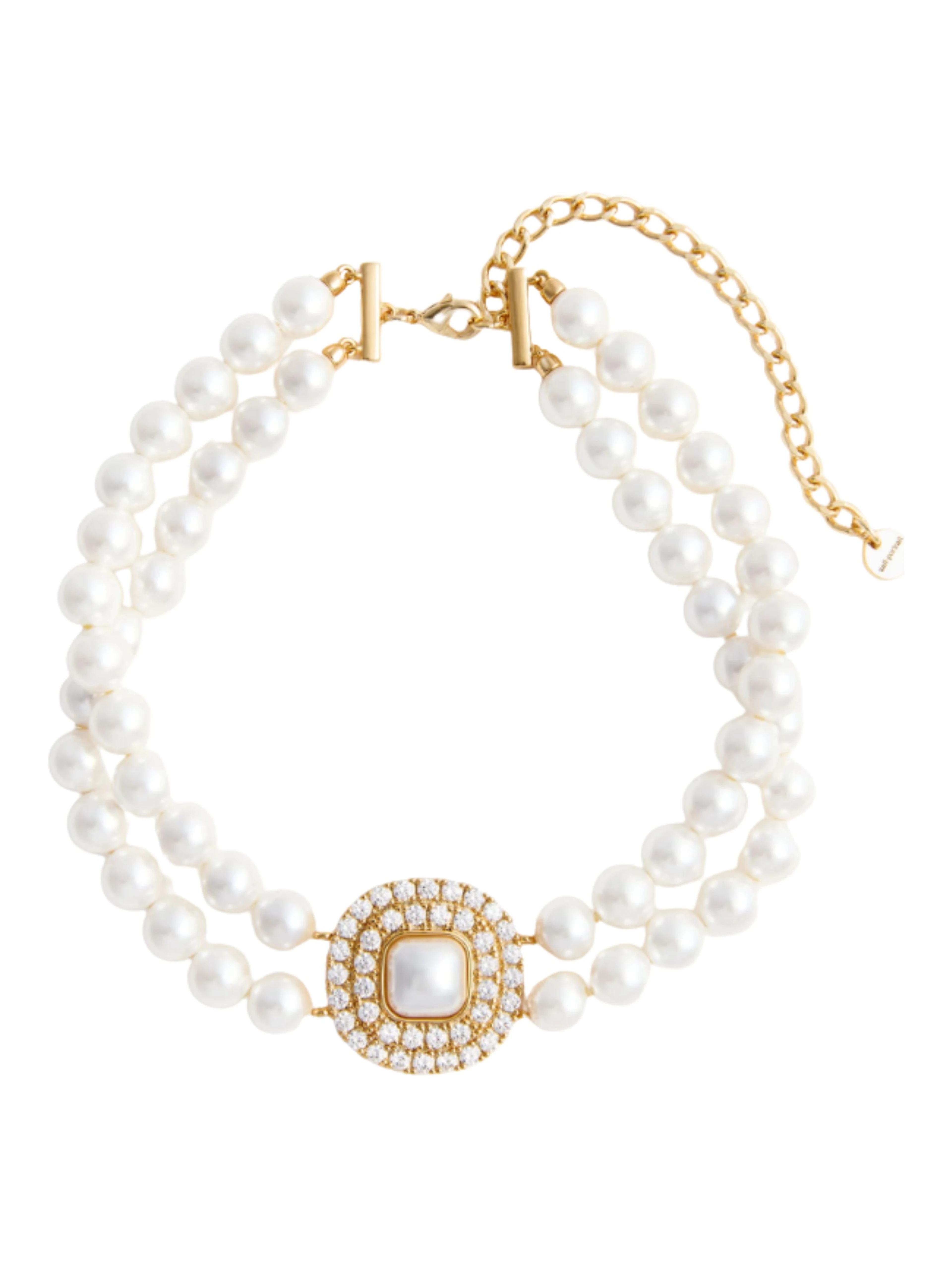 GOLD CRYSTAL PEARL CHOKER