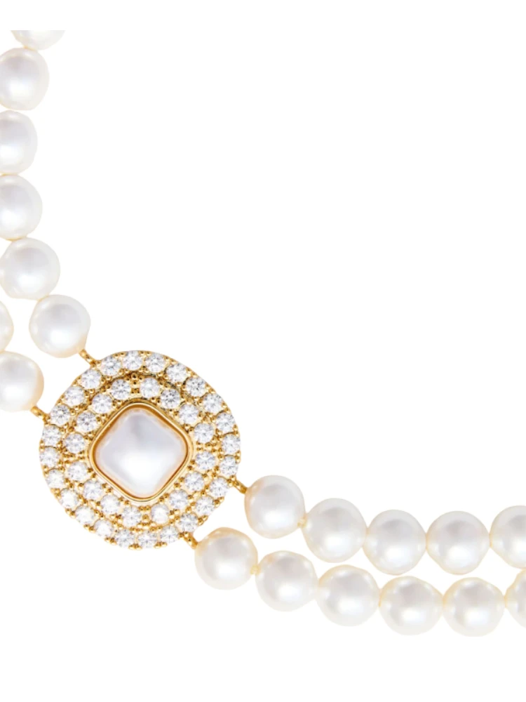 GOLD CRYSTAL PEARL CHOKER alternative