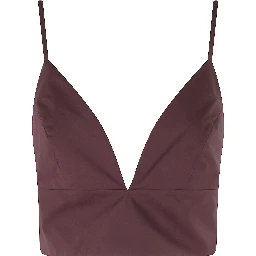 TOP  IN POPELINE SCOLLO V SPALLINE SOTTILI