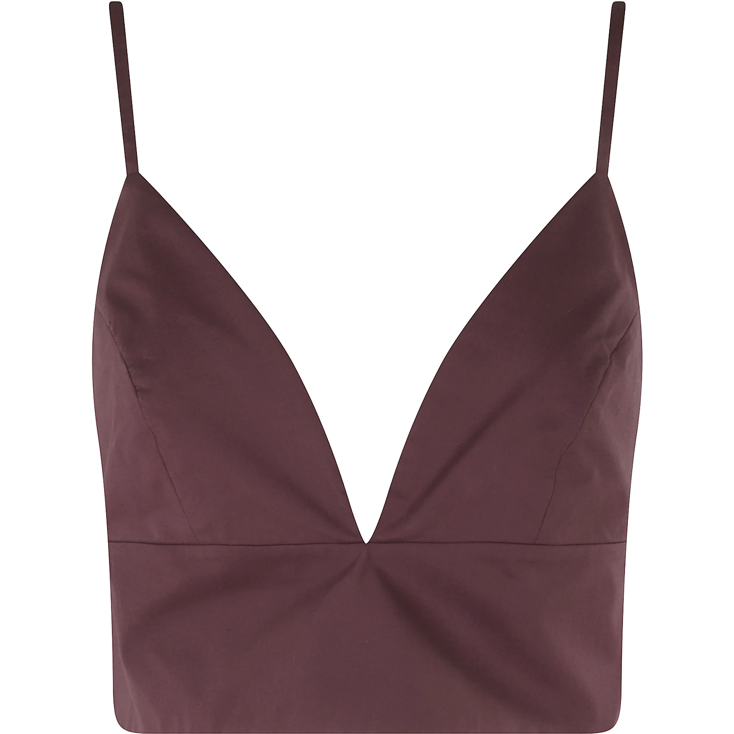 TOP IN POPELINE SCOLLO V SPALLINE SOTTILI