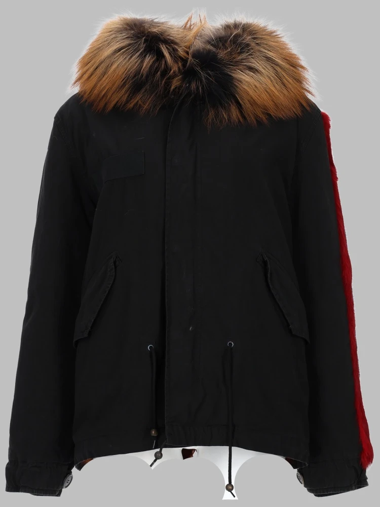 fur patches parka
