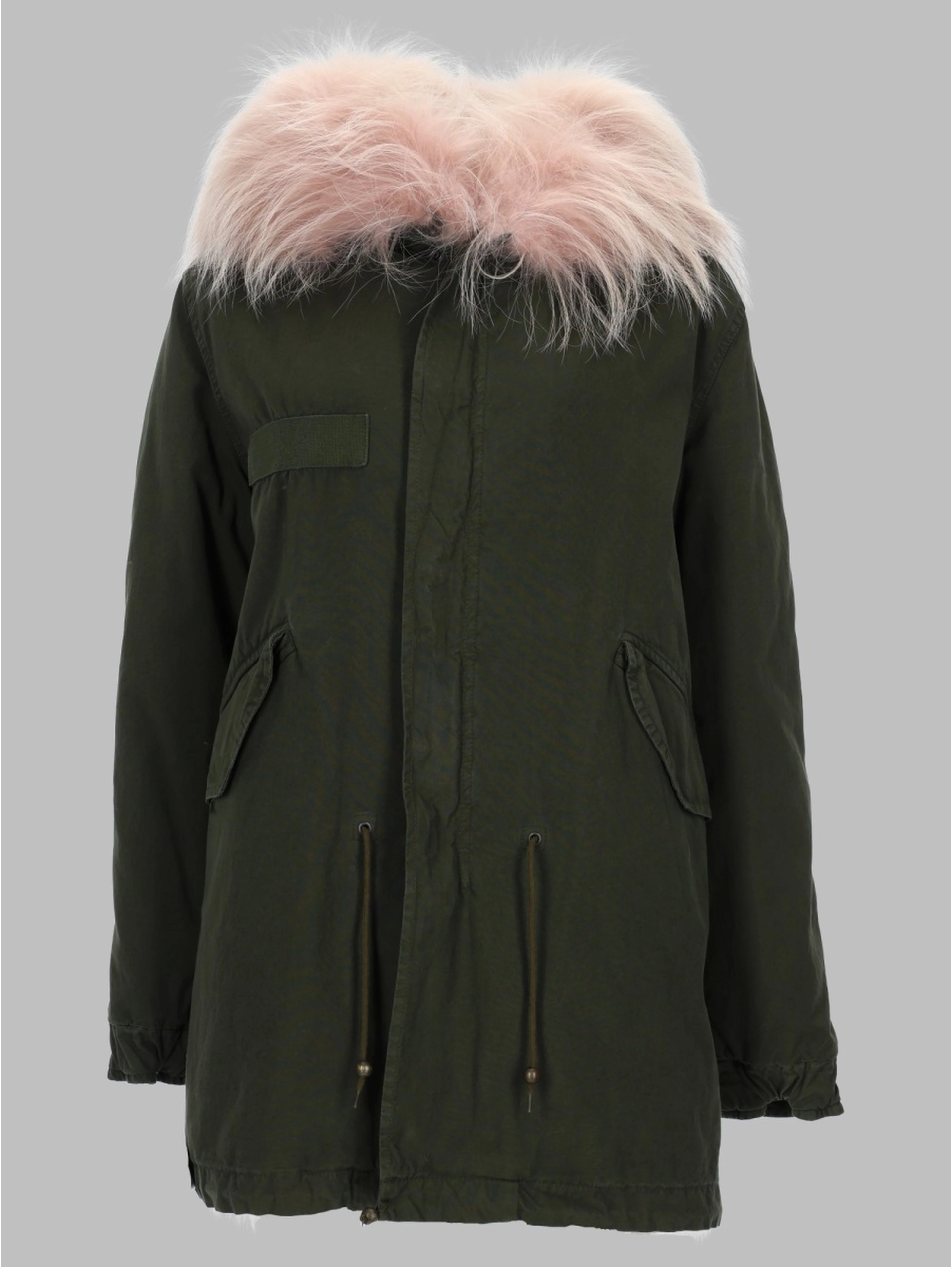 pink fur parka