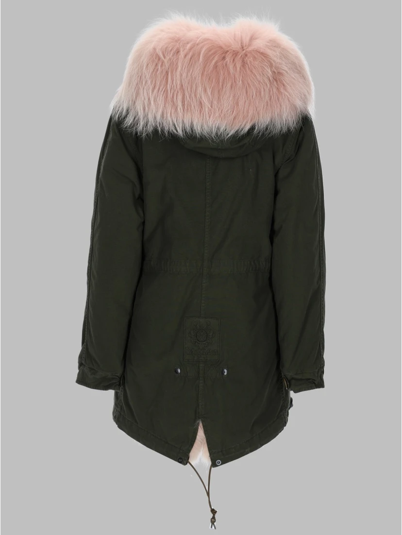 pink fur parka