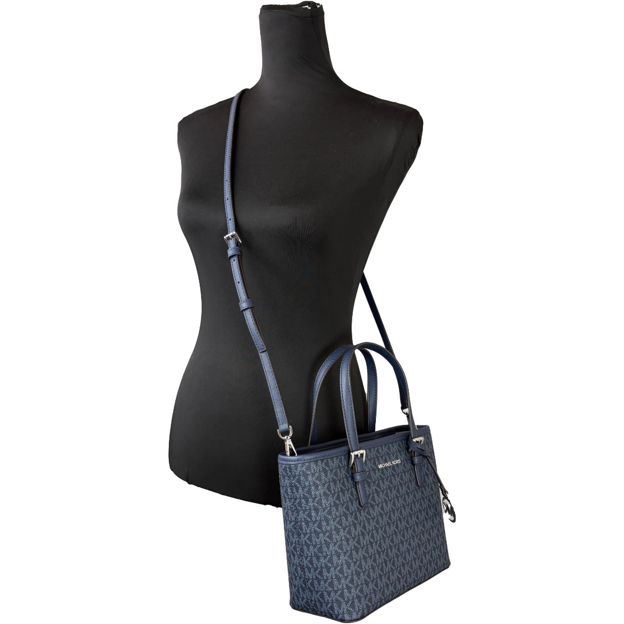 Michael Kors Navy Signature XS Carryall Tote Bag