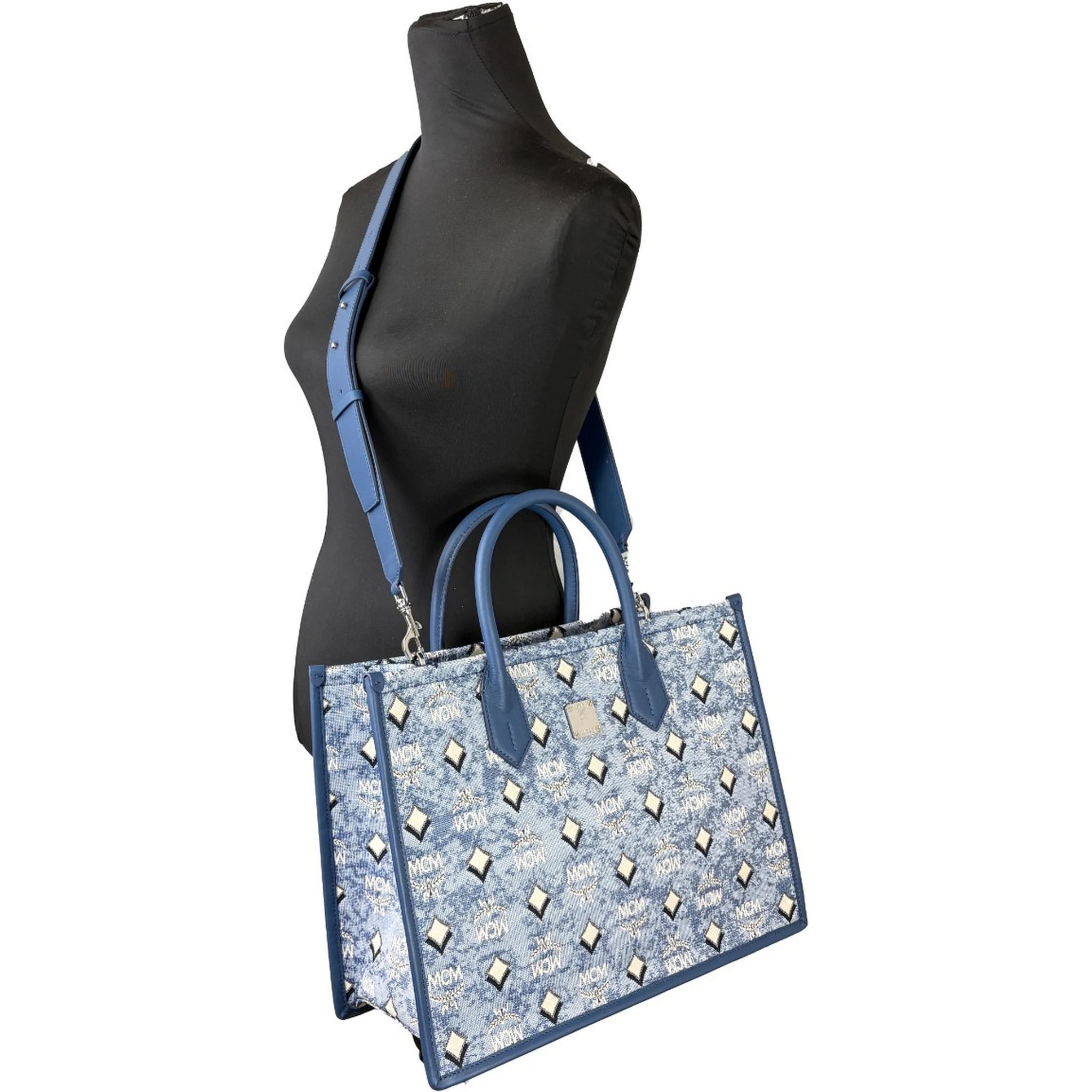 MCM Aren Munchen Denim Tote Bag