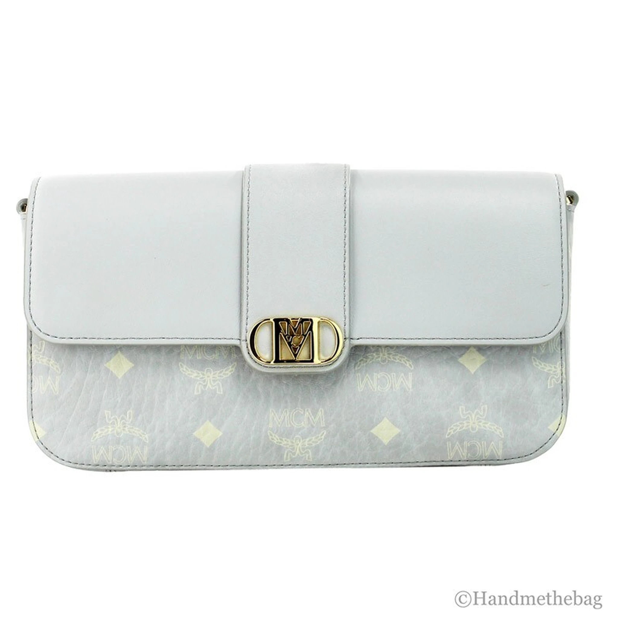 MCM Small Mode Travia Pebbled Visetos Leather Shoulder Crossbody Clutch Bag