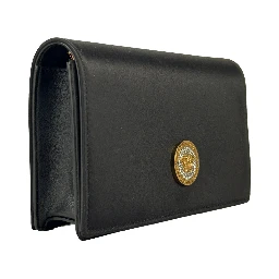 Versace Mini Chain Black Crossbody Wallet Bag
