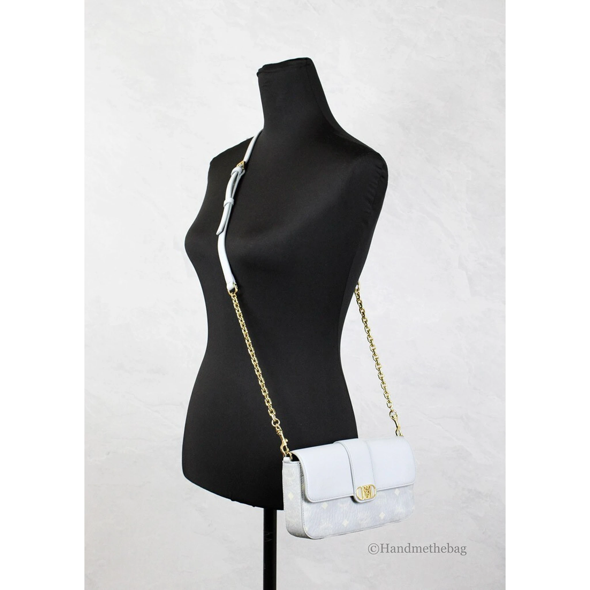 MCM Small Mode Travia Pebbled Visetos Leather Shoulder Crossbody Clutch Bag