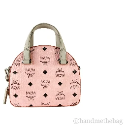 MCM Signature Half Moon Top Handle Crossbody Bag