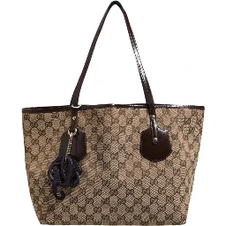 Beige Canvas Medium Jolie Charm Tote Bag