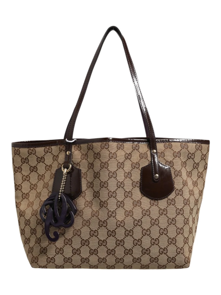 Beige Canvas Medium Jolie Charm Tote Bag