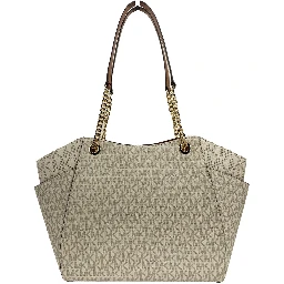 Michael Kors Jet Set Travel Large Logo Tote, Vanilla