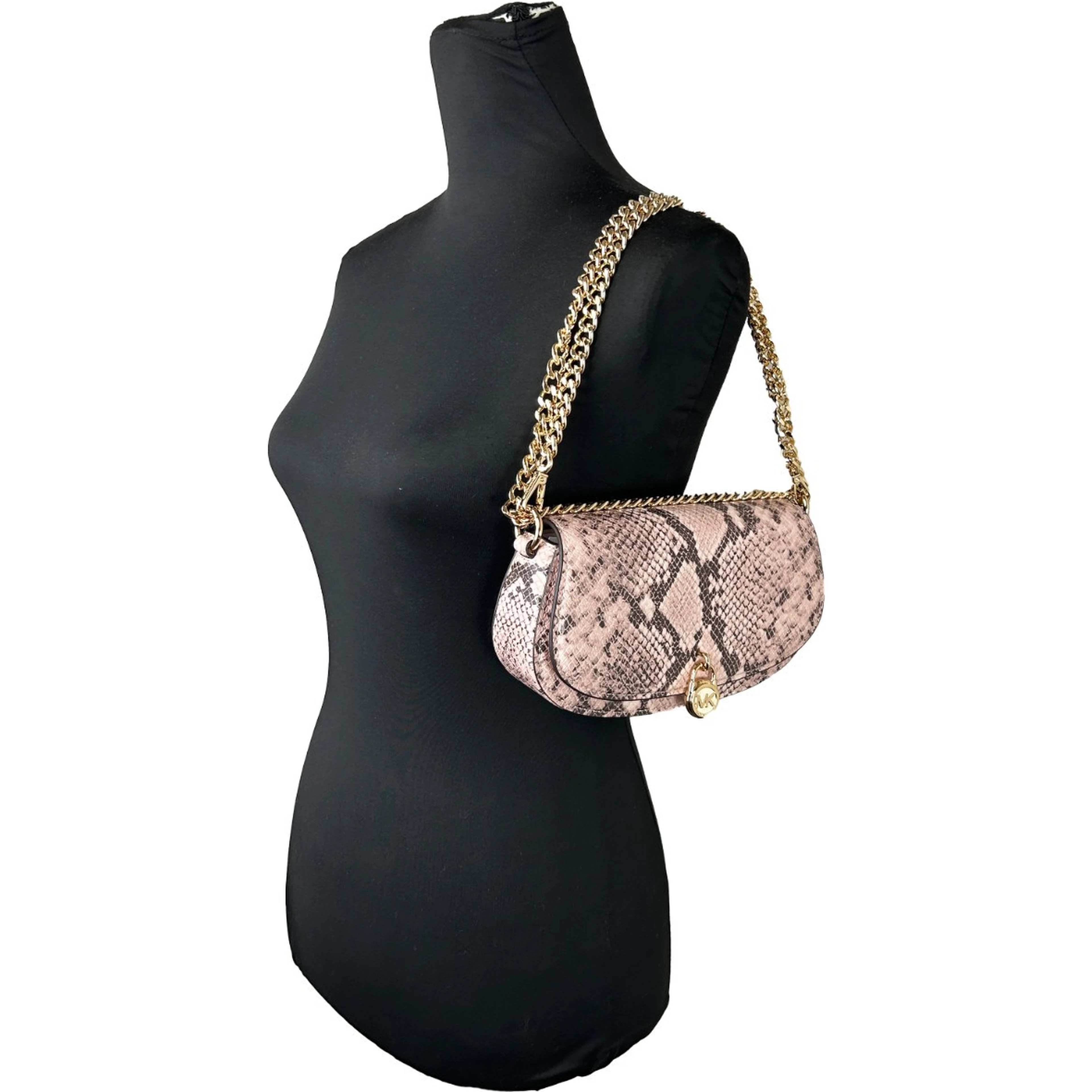 Michael Kors Mila Small Snakeskin Messenger Crossbody Bag