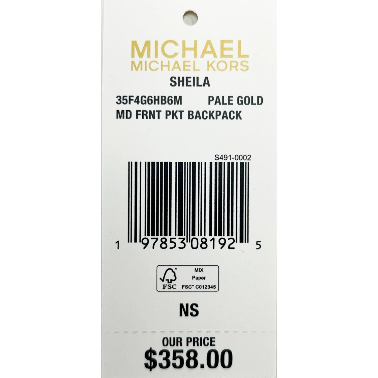Michael Kors Sheila Medium PVC Backpack Bookbag