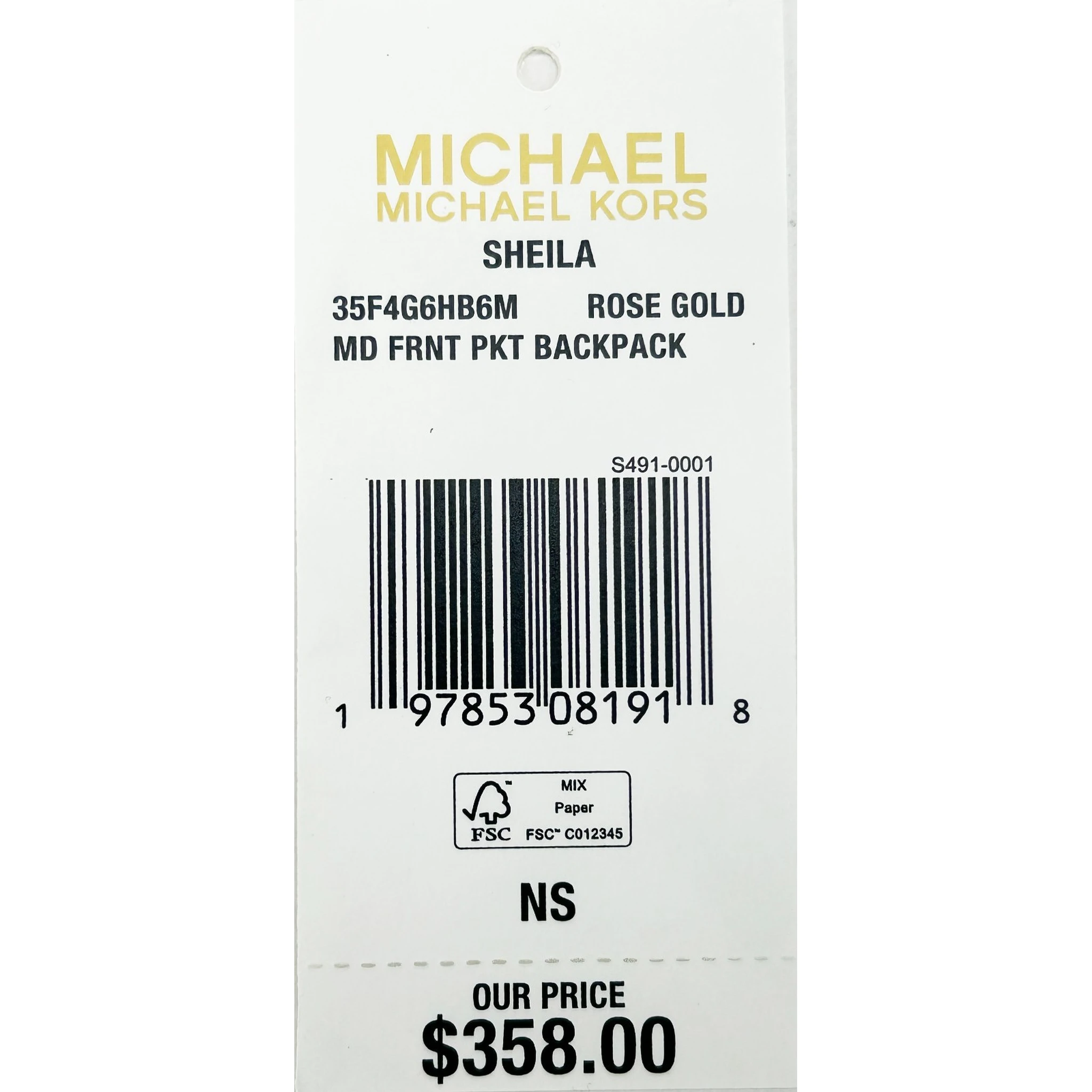 Michael Kors Sheila Medium PVC Backpack Bookbag