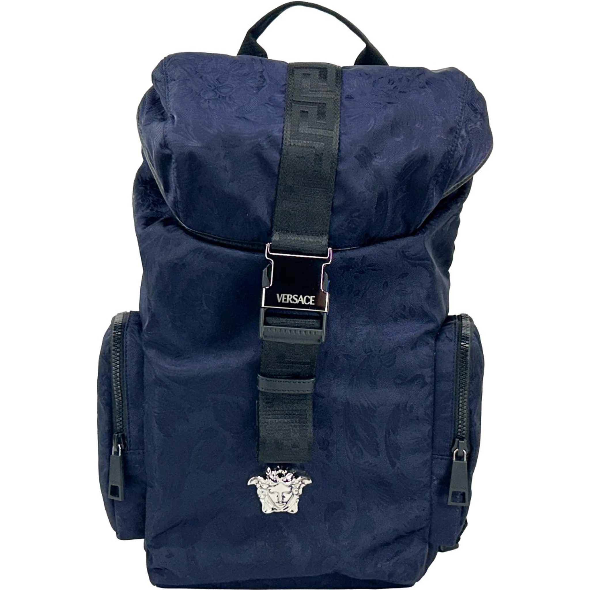 Versace Medusa Nylon Buckle Drawstring Backpack Bag