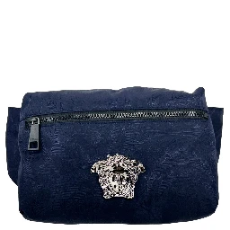 Versace Medusa Navy Nylon Belt Bag Waist Fanny Pack Purse
