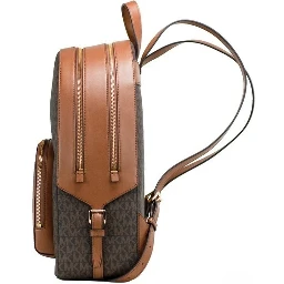 Michael Kors Jaycee Large Brown Signature PVC Shoulder Backpack Bookbag