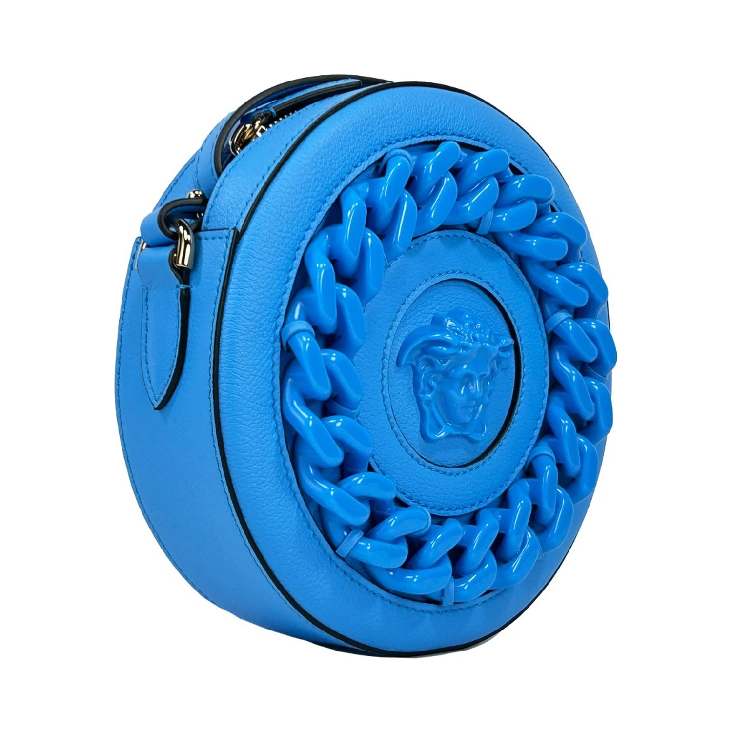Versace Round Disco Leather Camera Case Crossbody Bag