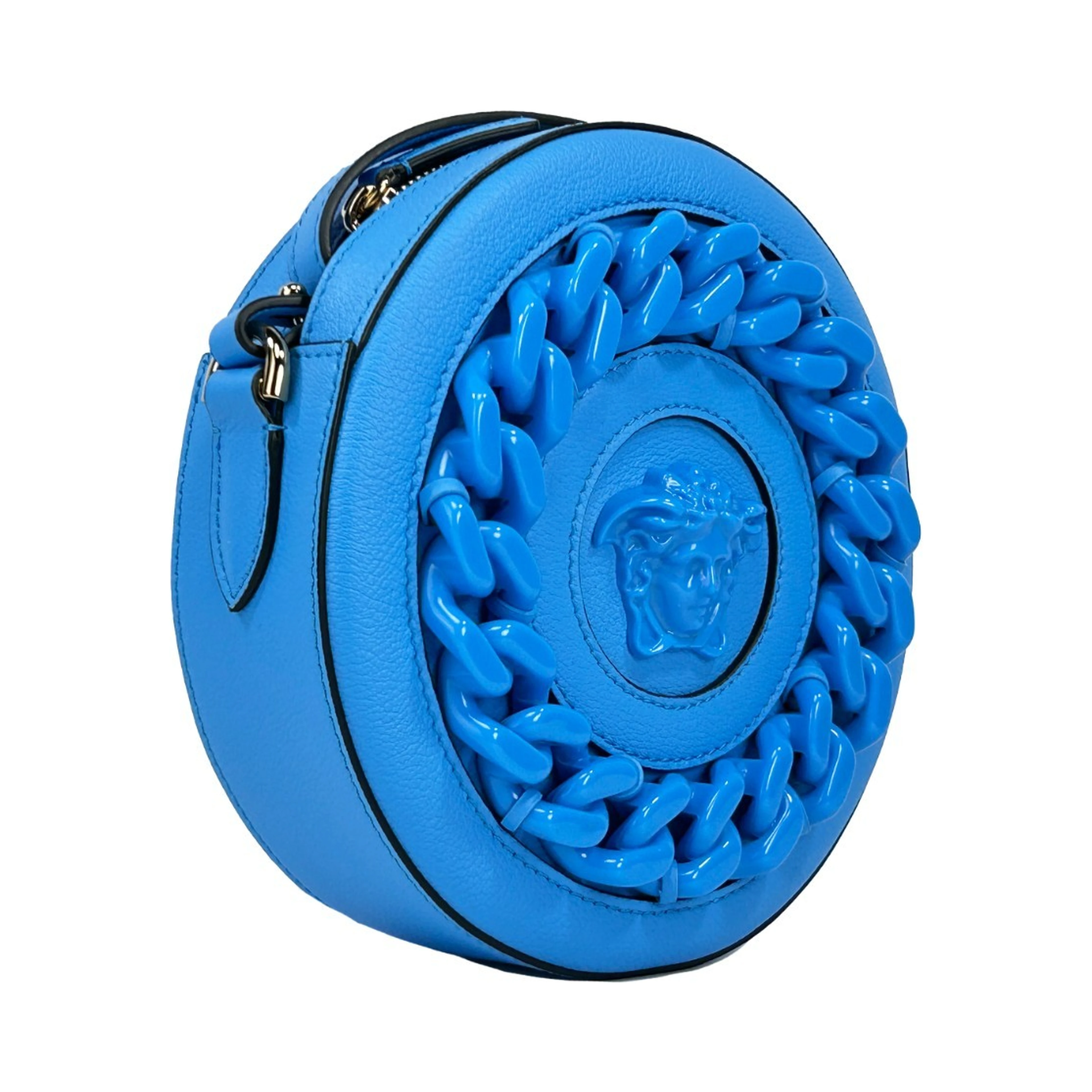 Versace Round Disco Leather Camera Case Crossbody Bag