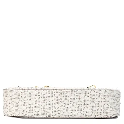Michael Kors Adult Saffiano Leather Chain Zip Crossbody Handbag, Vanilla/Powder Blush