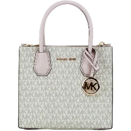 MICHAEL KORS Mercer 35S1GM9M2B Medium Logo And Leather Accordion Crossbody Bag In Powder Blush Multi