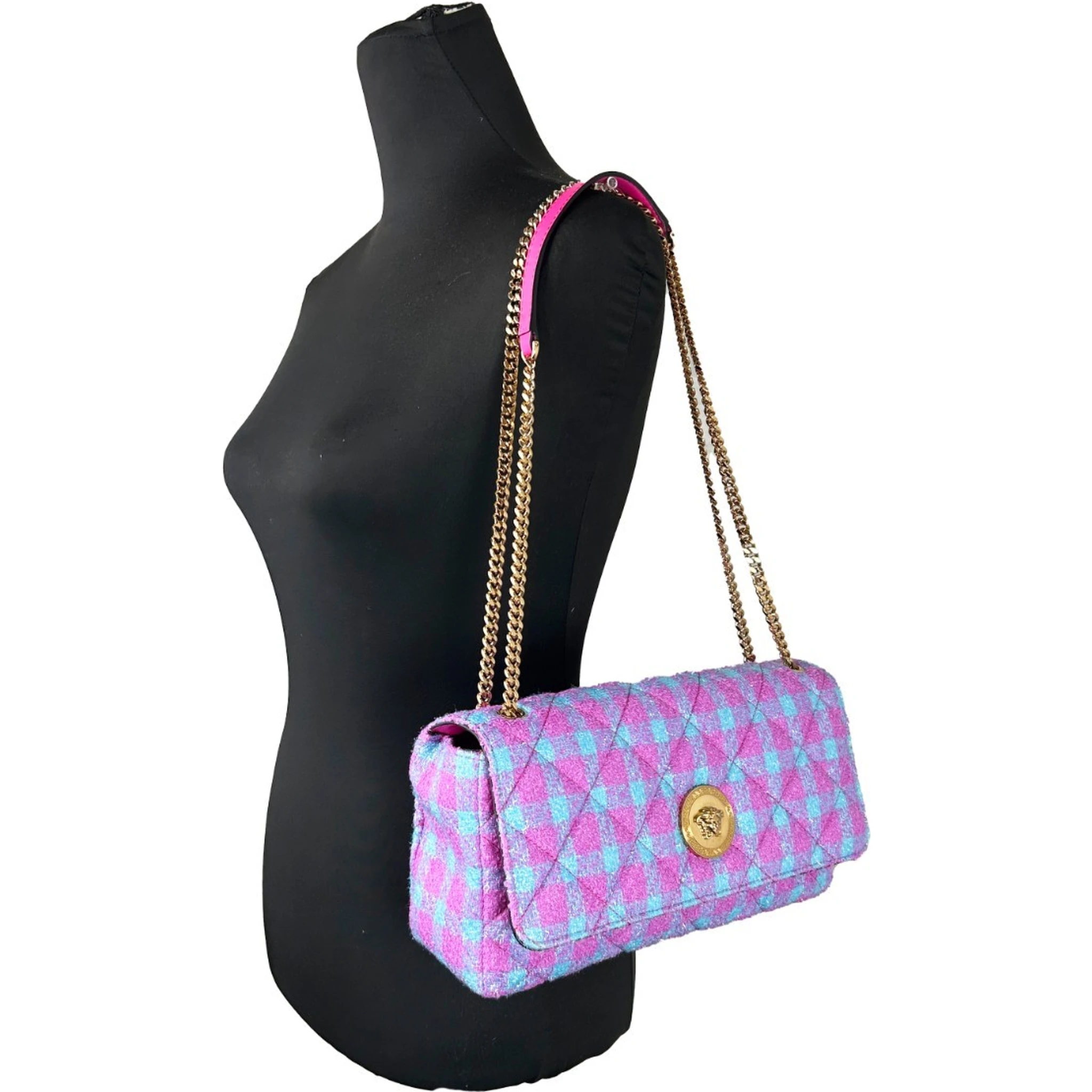 Versace Wool Lurex Medium Shoulder Crossbody Bag