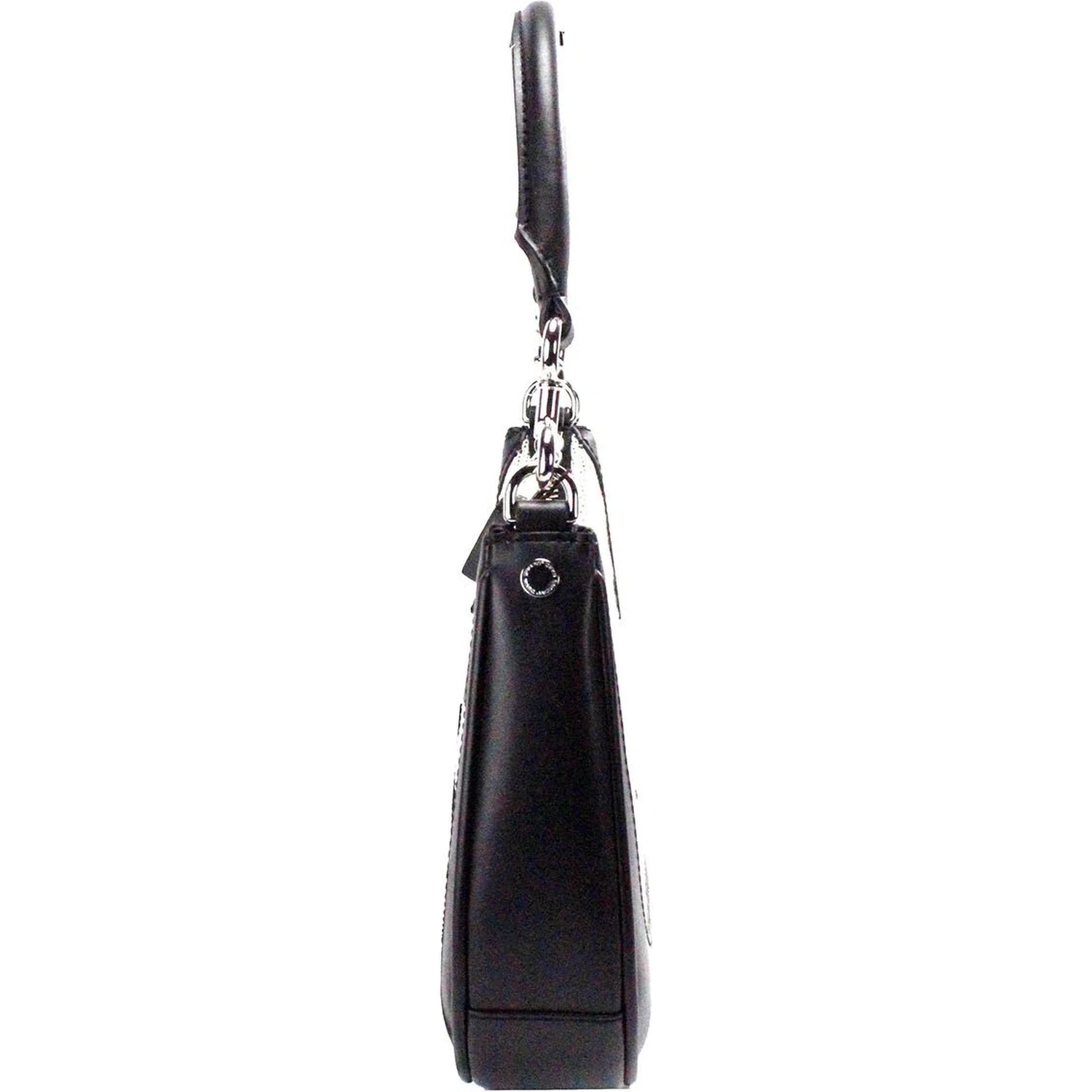 Marc Jacobs Natural Black Canvas Leather Hobo Shoulder Handbag Purse