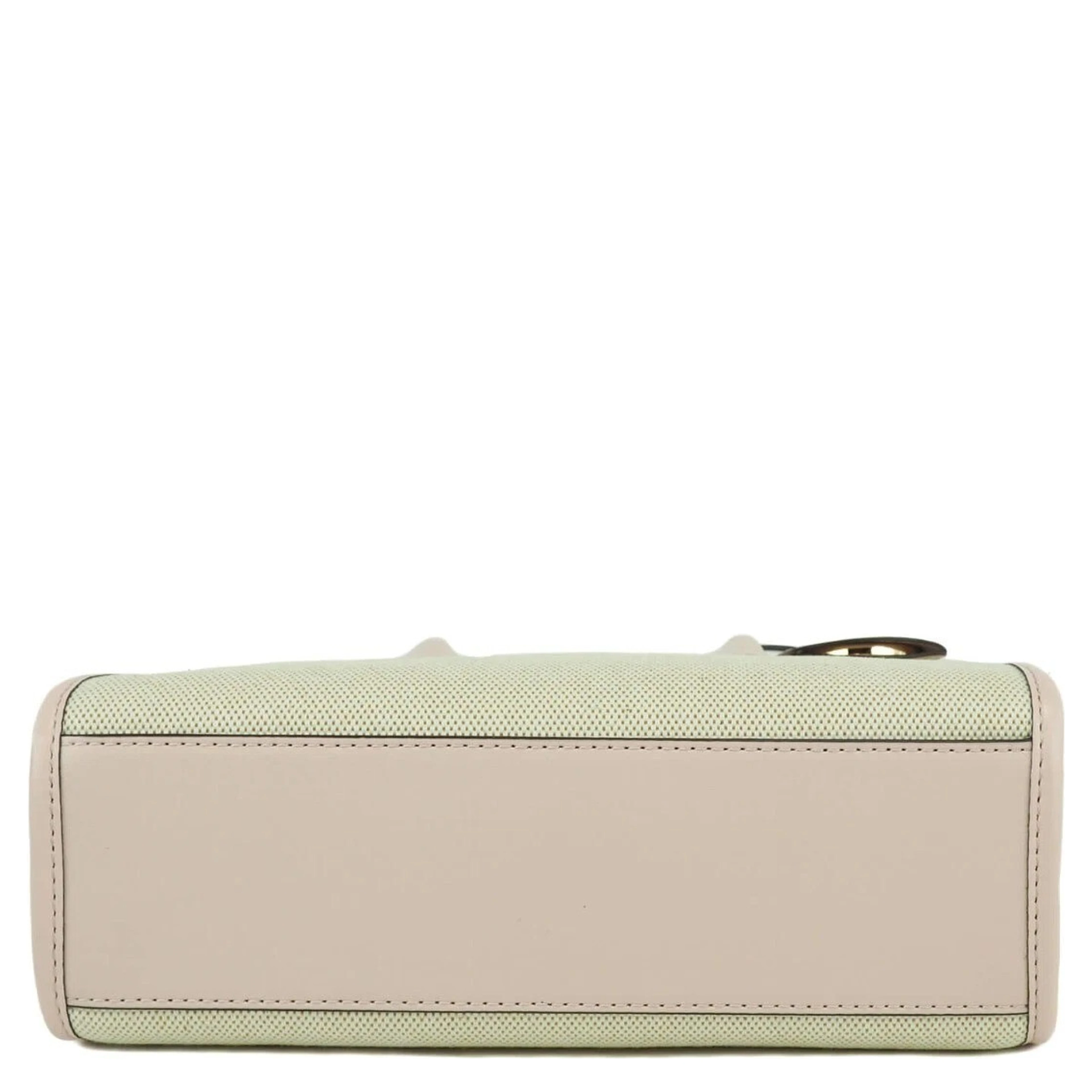 Michael Kors Mirella Small Powder Blush Canvas Shopper Crossbody Handbag Purse