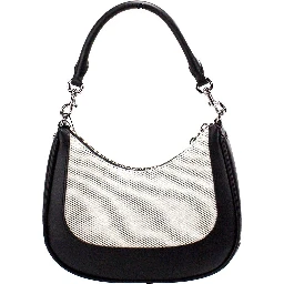 Marc Jacobs Natural Black Canvas Leather Hobo Shoulder Handbag Purse