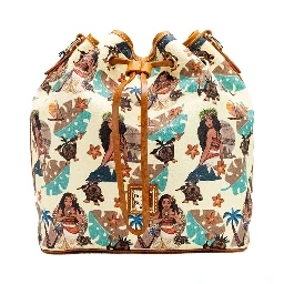 Dooney & Bourke Disney Medium Moana Coated Cotton Bucket Crossbody Bag Purse