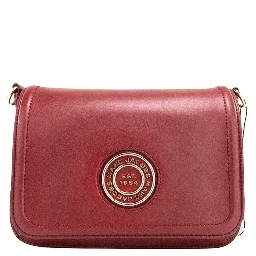 Marc Jacobs Medium Metal Signet Syrah Smooth Leather Flap Crossbody Purse Bag