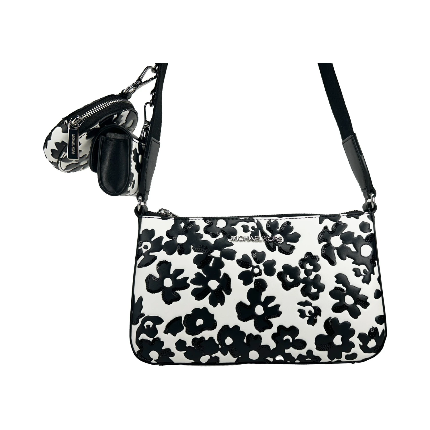 Michael Kors Floral Crossbody Tech Attachment Bag Purse