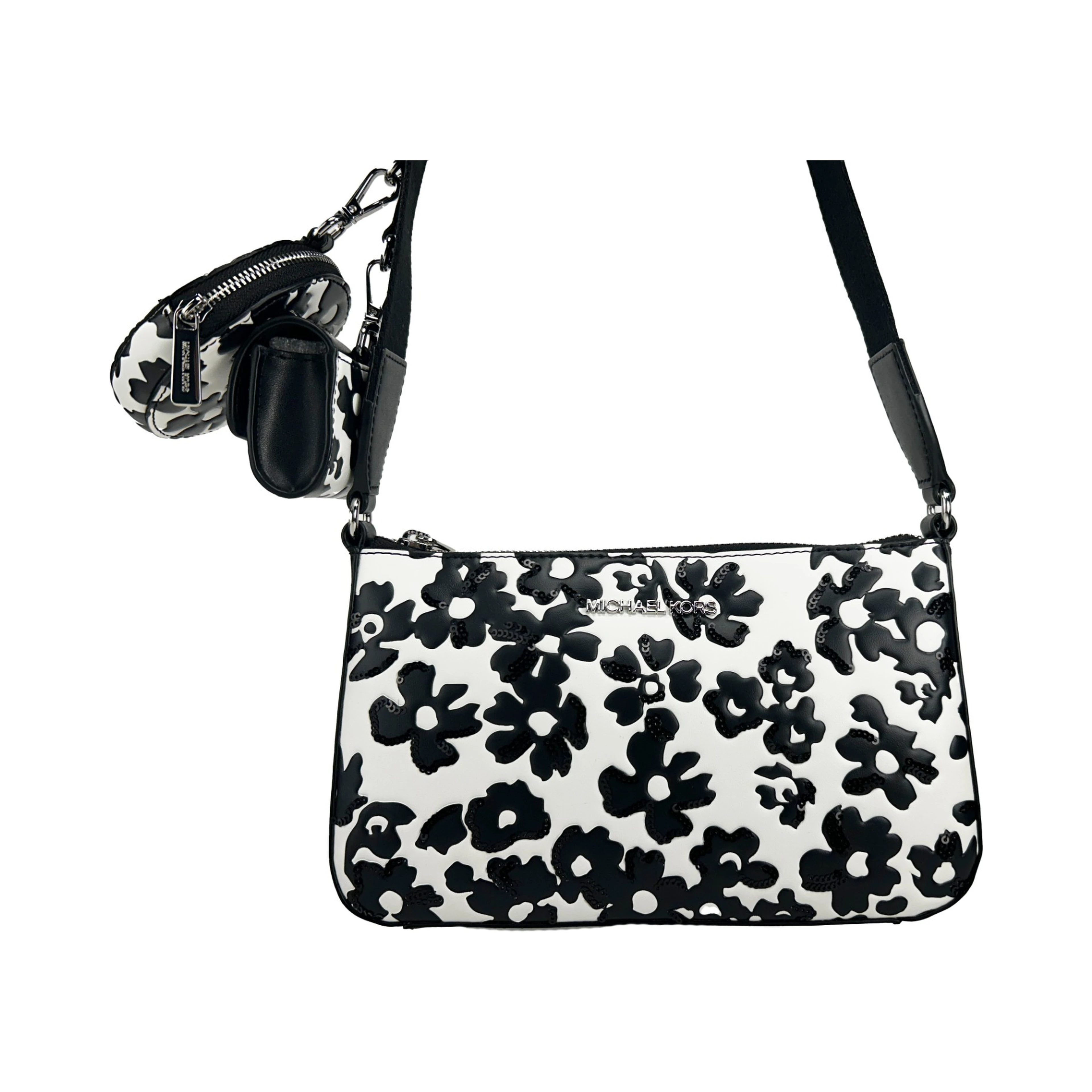Michael Kors Floral Crossbody Tech Attachment Bag Purse