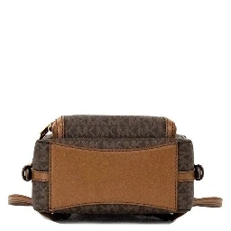 Michael Kors Jaycee Mini XS Brown Signature PVC Zip Pocket Shoulder Backpack Bag