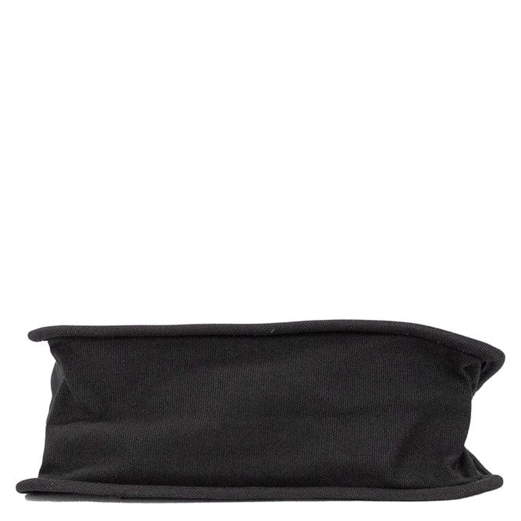 Marc Jacobs Medium Black Canvas Fabric Shoulder Convertible Tote Purse Bag