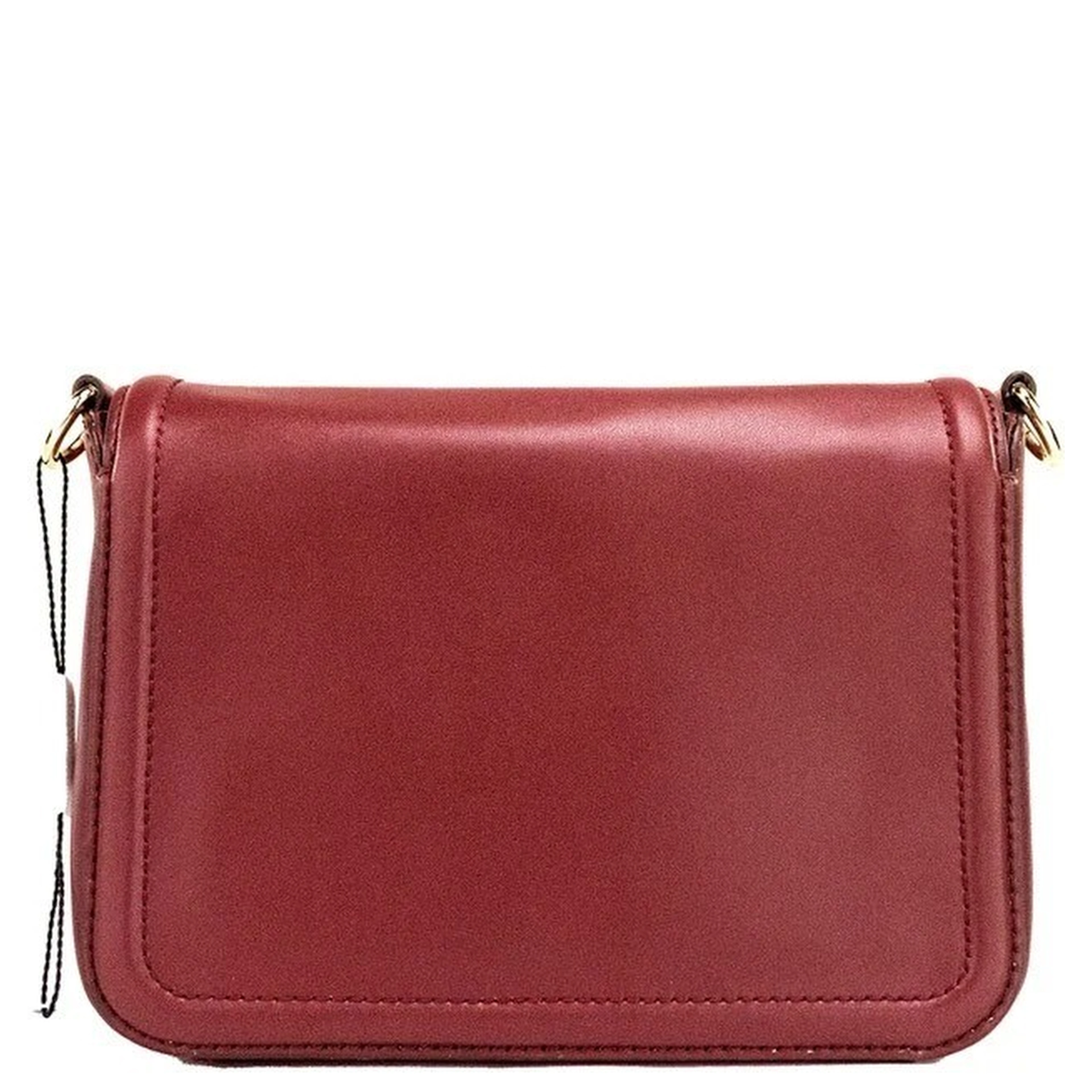 Marc Jacobs Medium Metal Signet Syrah Smooth Leather Flap Crossbody Purse Bag